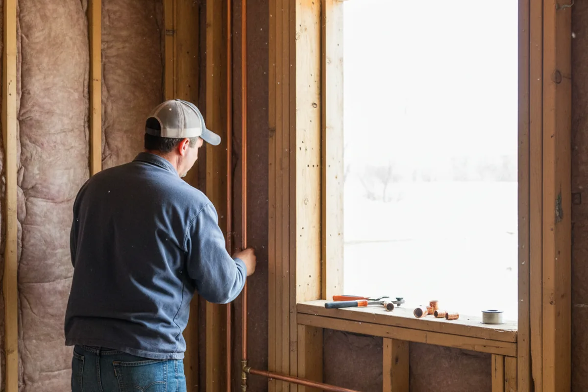 Licensed plumber running new copper supply lines in a Caryville home